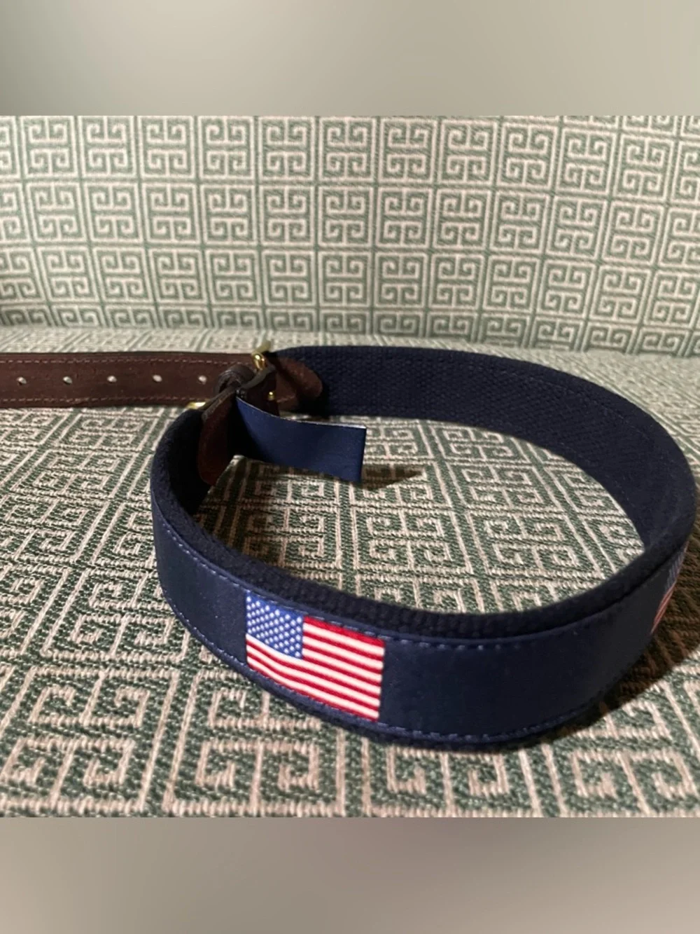 Vineyard Vines Navy American Flag Men’s Belt